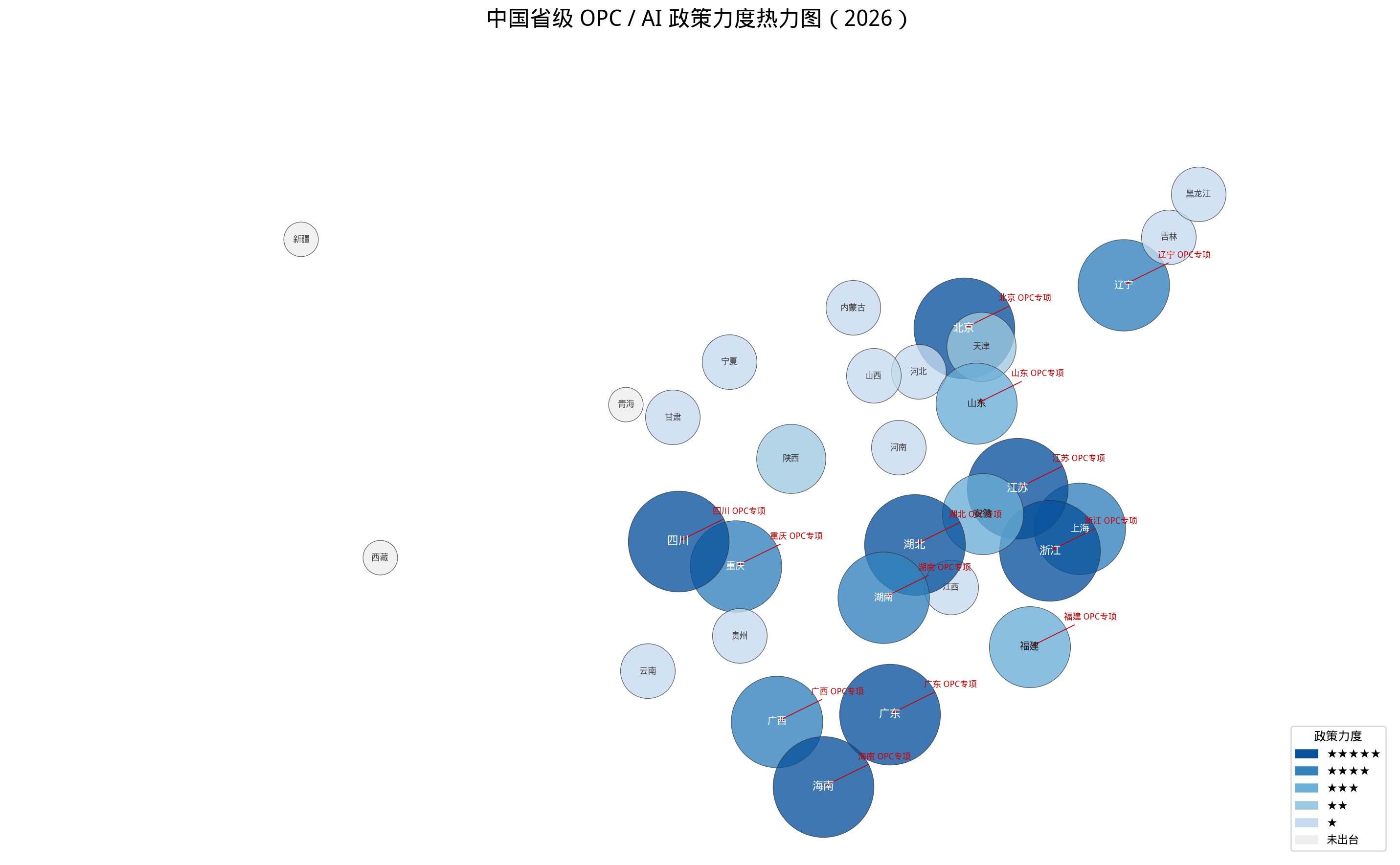 中国省级OPC政策热力图